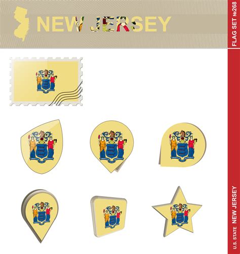 New Jersey Flag Set, Flag Set 8804187 Vector Art at Vecteezy