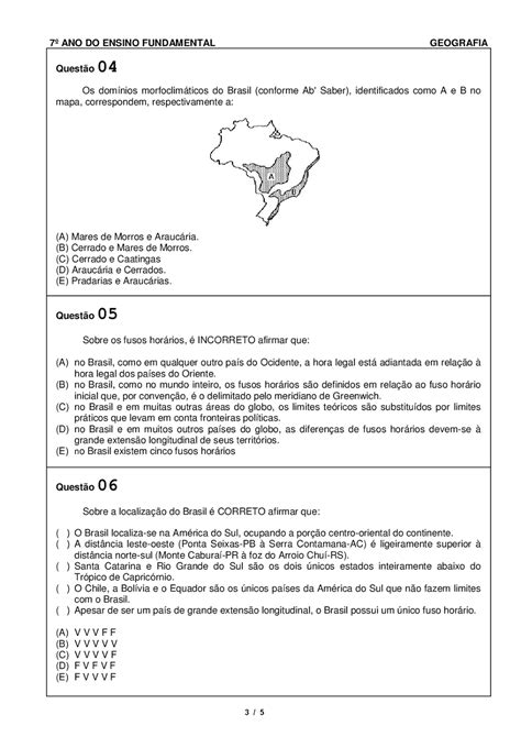 ATIVIDADES DE GEOGRAFIA 7 ANO EXERCÍCIOS PROVAS AVALIAÇÕES III