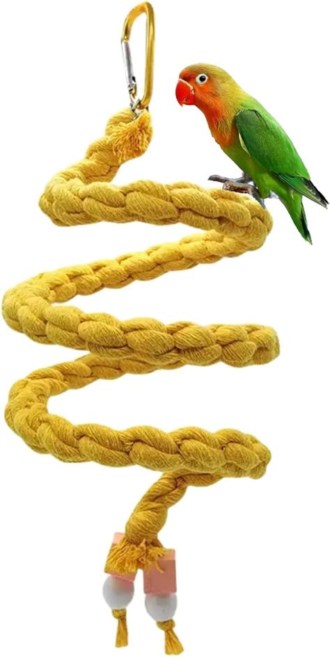 Amazon Bird Spiral Rope Perch Cotton Parrot Swing Climbing