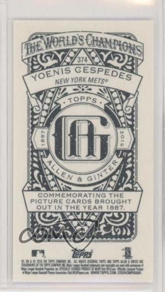 2019 Topps Allen Ginter S Mini Logo Ginter Dos Yoenis Cespedes