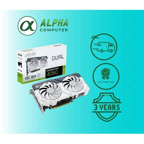 Card Màn Hình Vga Asus Dual Geforce Rtx 4060 White Oc Edition 8gb Gddr6 Dual Rtx4060 O8g White