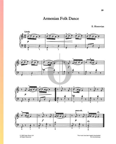 Armenian Folk Dance E Hosrovian Piano Sheet Music Oktav