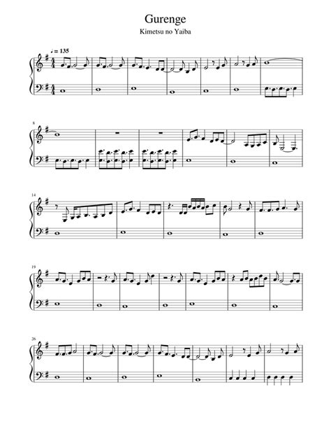 Gurenge Demon Slayer Sheet Music For Piano Solo Download And Print In Pdf Or Midi Free