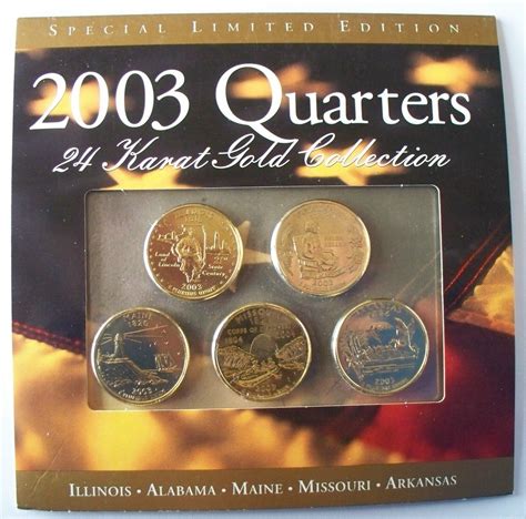 2003 24 Karat Gold Quarter Collection States 21 25 In Original