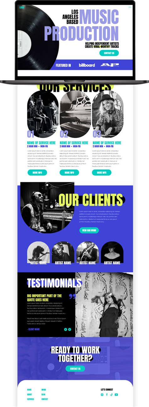 Showit Website Template For Music Production Brands & Creatives