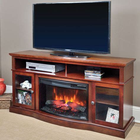 Wallace Infrared Electric Fireplace Entertainment Center In Empire Cherry - Fireplace Ideas