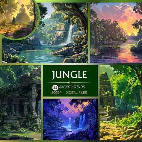 Jungle Digital Backgrounds Set 38 High Resolution Files for ...