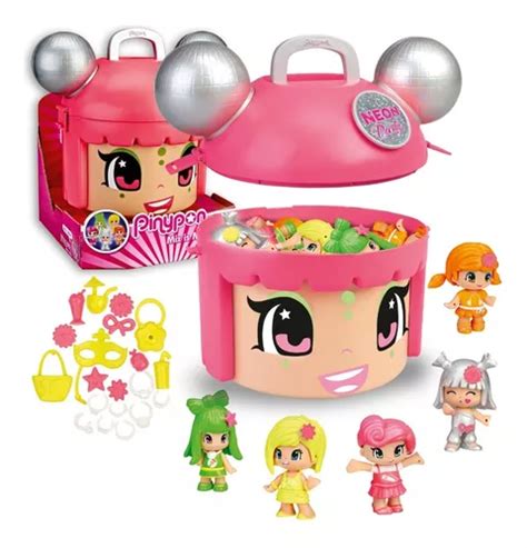 Pinypon Cabeza Cubo Neon Party Con 5 Figuras Y Accesorios