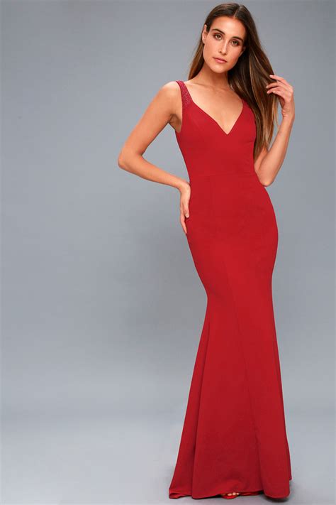 Stunning Beaded Maxi Red Maxi Dress Mermaid Maxi Dress Lulus