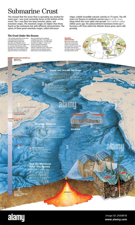 Infographic about the structure of a ocean ridge and ocean floor ...