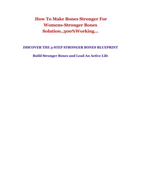 Ppt How To Make Bones Stronger For Womens Stronger Bones Solution