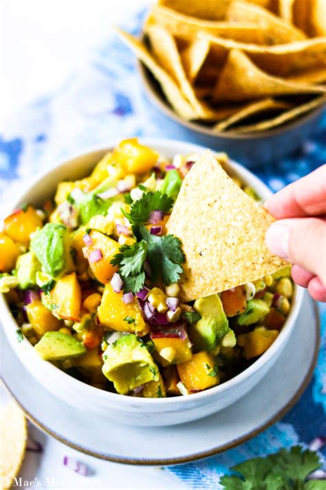 Avocado Peach Salsa Recipe Mae S Menu