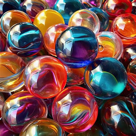 Premium Photo Shiny Glass Marbles