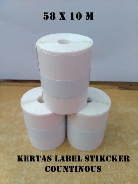 Jual KERTAS STICKER LABEL PRINTER BARCODE 58 X 10 M COUNTINOUS Di Lapak