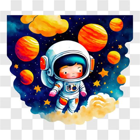 Descarga Astronauta De Dibujos Animados En El Espacio Exterior Con