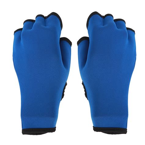 Swim Gloves Webbed Prevent Slip Fingerless Neoprene Aquatic Gloves For