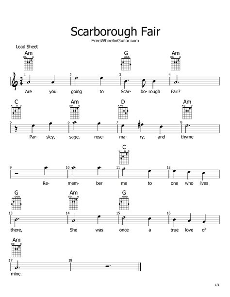 Guitar Chords Scarborough Fair