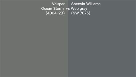 Valspar Ocean Storm 4004 2B Vs Sherwin Williams Web Gray SW 7075