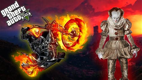 Ghost Rider Vs Pennywise In Gta V Zombie Hunter Youtube