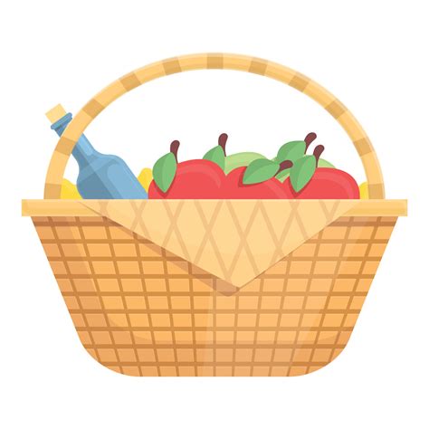 Meal Picnic Basket Icon Cartoon And Flat Style 14358813 Vector Art At