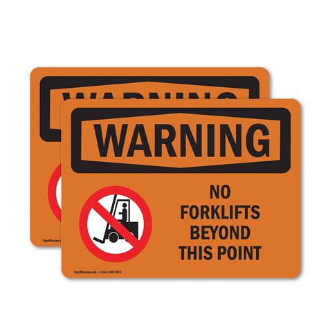 Pack No Forklifts Beyond This Point With Symbol Osha Warning Sign