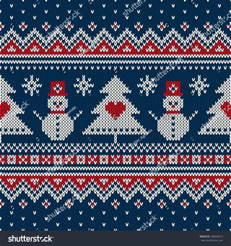 Winter Holiday Sweater Design Seamless Knitting Stock Vector 348038312