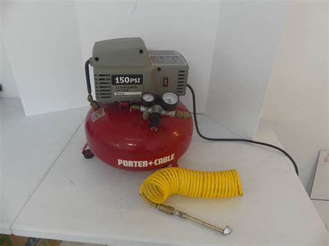 Lot 240 Porter Cable 6 Gallon 150 Psi Oil Free Compressor Model C2001 Wk Hidden Treasure