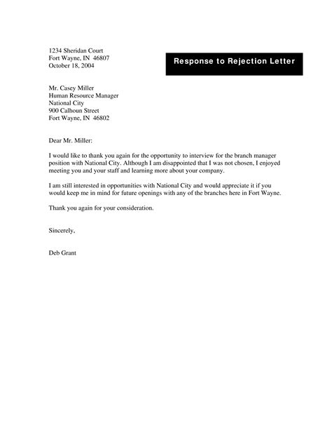 Job Rejection Refusal Letter - How to write a Job Rejection Refusal