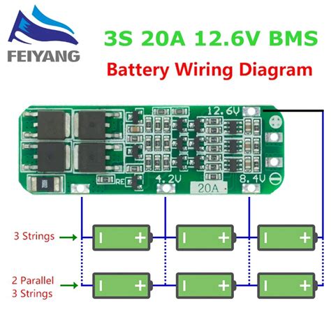 S A Li Ion Lityum Pil Pcb Arj Cihaz Bms Koruma Levhas V H