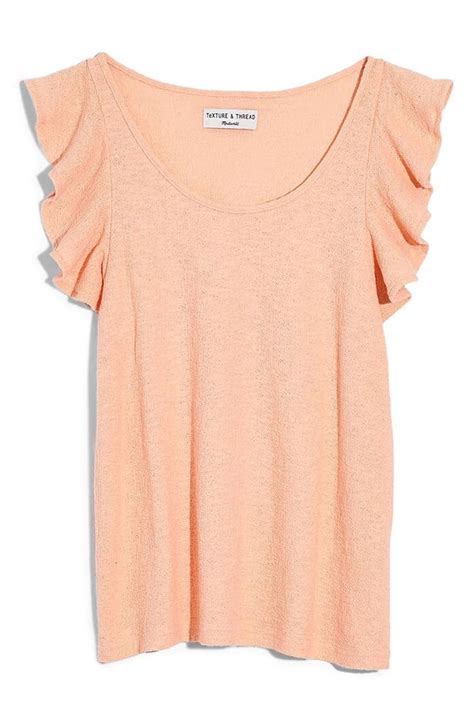 Madewell Texture And Thread Ruffle Sleeve Tank Top Nordstrom Sleeves