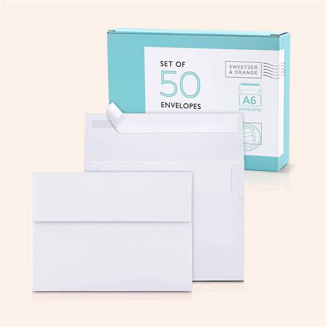 White A6 Envelopes | Set of 50 – Sweetzer & Orange