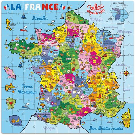 Vilac 2603 Puzzle Carte de France en Valise 144 Pièces Amazon