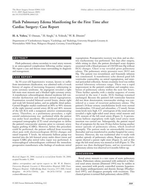 (PDF) Flash Pulmonary Edema Manifesting for the First Time after ...