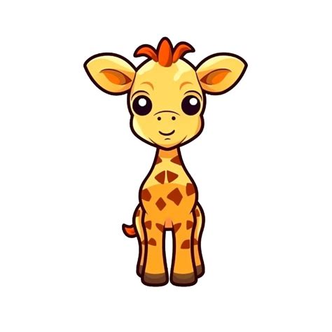 Giraffe natürlich mit ein kawaii Gesicht süß Karikatur ai generieren