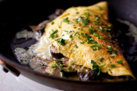 Mushroom Omelet With Chives Recipe