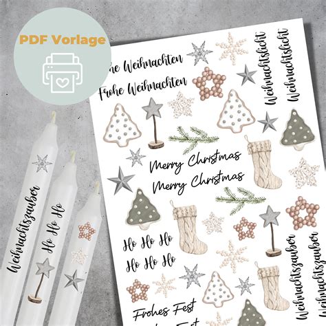 Kerzentattoos F R Weihnachten Pdf Weihnachtsset Wasserschiebefolie