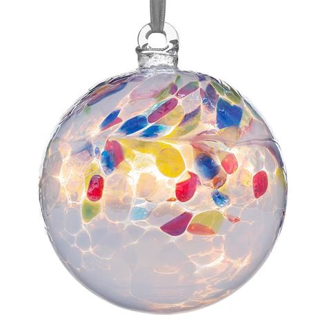 Sienna 10cm Hand Blown Friendship Ball Primary White Castle Bell Ts