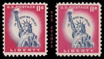 1044A 1044Ac Statue Of Liberty 11c Issue Untagged Tagged Set Of 2 MNH