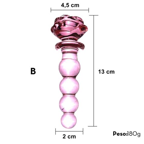 Plug Anal Escalonado De Vidro Flor Na Base X X Cm Dss Sex Shop