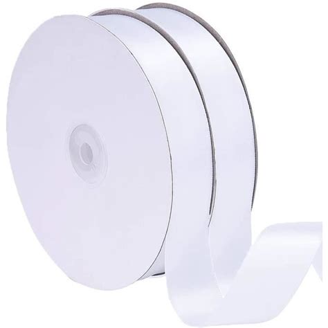 2 rouleaux de ruban satin pour vos cadeaux et décoration blanc