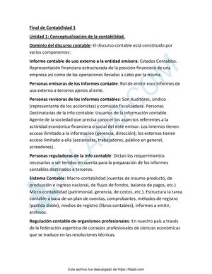 Contabilidad Teoria Primer Parcial Contabilidad I La Contabilidad