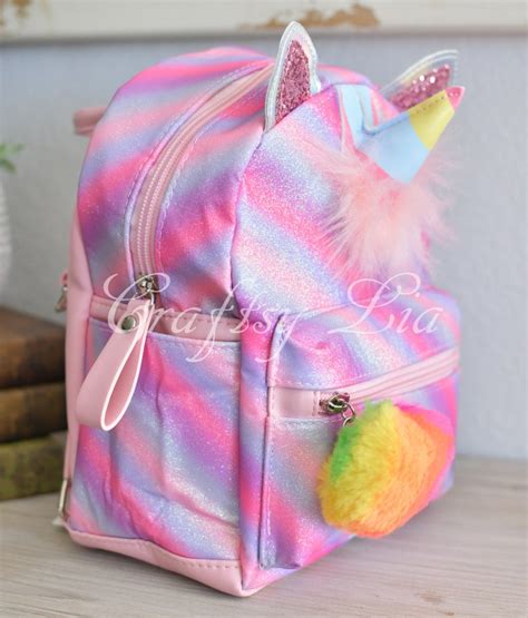 Unicorn Backpack Doll Plush Magical Rainbow Cartoon Rucksack Etsy