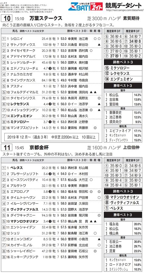 サンスポzbat！地方競馬 On Twitter あす5日開催 中山競馬 中京競馬 の 競馬データシート は16時30分から発売