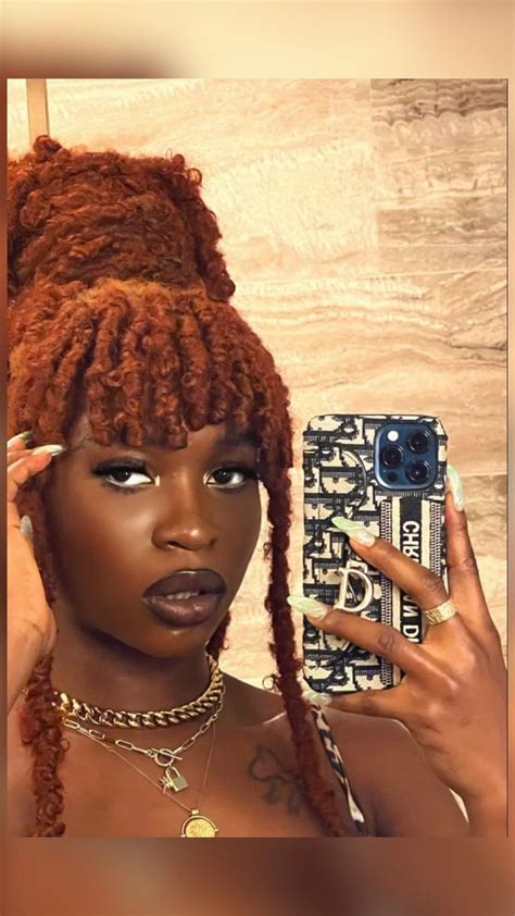 Ginger Butterfly Locs 👩🏾‍🦰 Red Hair Braided Bangs Hairstyles Ginger