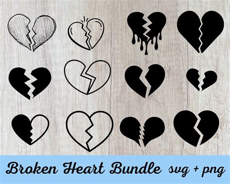 Broken Heart SVG Broken Heart PNG Broken Heart Outline Broken Heart