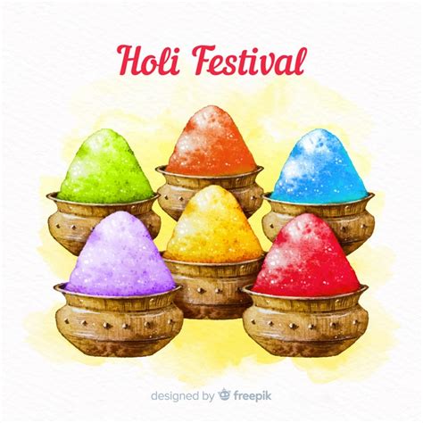 Fundo De Festival M O Desenhada Gulal Holi Vetor Gr Tis