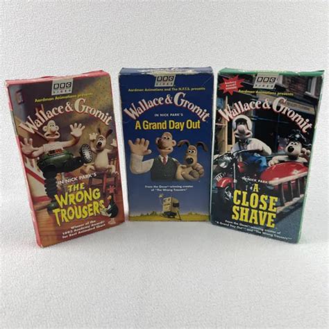 Wallace And Gromit Vhs Lot The Wrong Trousers A Close Shave A Grand