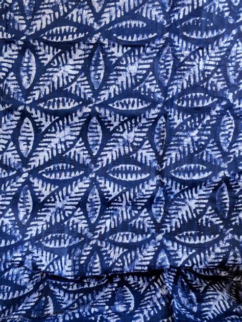 Hand Dyed African Batik Fabric African Tie Dye Adire Fabric Blue