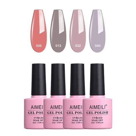 Aimeili Soak Off Uv Led Noir Blanc Nude Rouge Vernis Ongles Gel Semi