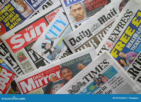 British Daily Newspapers Editorial Stock Photo Image Of Pile 92102648